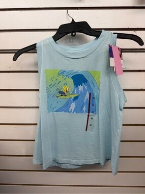 SpongeBob SquarePants Surfing Graphic Muscle Tank Top XS
